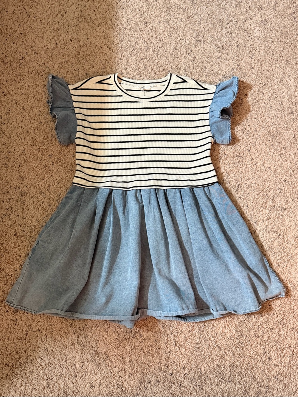 entro boutique brand stripped and denim dress